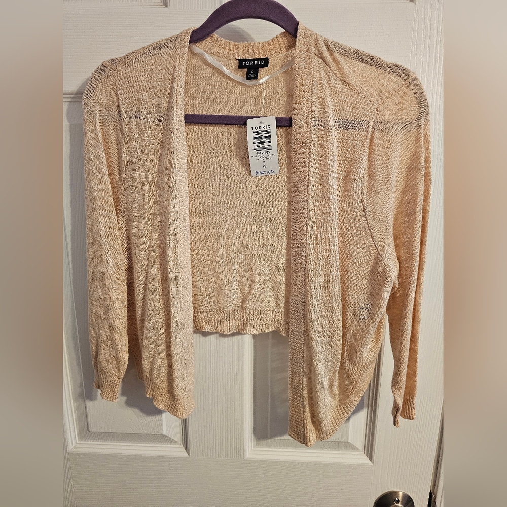 Torrid Women's Light Tan Open-Front Shrug